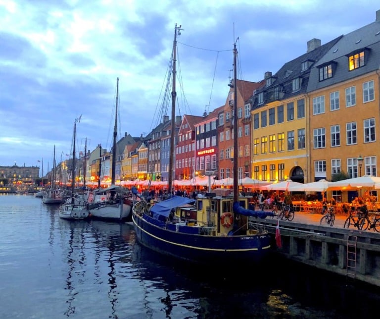 Canal Nyhavn à Copenhague, Danemark.